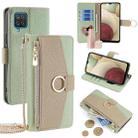 For Samsung Galaxy A12 Crossbody Litchi Texture Leather Phone Case(Green) - 1