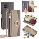 For Samsung Galaxy A12 Crossbody Litchi Texture Leather Phone Case(Grey) - 1