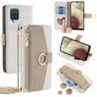 For Samsung Galaxy A12 Crossbody Litchi Texture Leather Phone Case(White) - 1