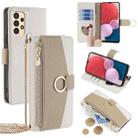 For Samsung Galaxy A13 4G Crossbody Litchi Texture Leather Phone Case(White) - 1