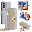 For Samsung Galaxy A14 4G Crossbody Litchi Texture Leather Phone Case(Blue) - 1