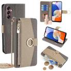 For Samsung Galaxy A14 4G Crossbody Litchi Texture Leather Phone Case(Grey) - 1