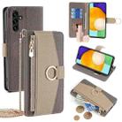 For Samsung Galaxy A13 5G Crossbody Litchi Texture Leather Phone Case(Grey) - 1