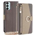 For Samsung Galaxy M15 5G Crossbody Litchi Texture Leather Phone Case(Grey) - 1