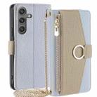 For Samsung Galaxy S24 5G Crossbody Litchi Texture Leather Phone Case(Blue) - 1