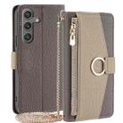 For Samsung Galaxy S24 5G Crossbody Litchi Texture Leather Phone Case(Grey) - 1