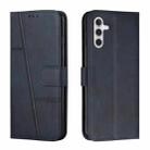 For Samsung Galaxy M15 / F15 Stitching Calf Texture Buckle Leather Phone Case(Blue) - 1