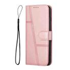 For Samsung Galaxy M55 / C55 Stitching Calf Texture Buckle Leather Phone Case(Pink) - 2