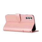 For Samsung Galaxy M55 / C55 Stitching Calf Texture Buckle Leather Phone Case(Pink) - 3