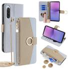 For Sony Xperia 10 V Crossbody Litchi Texture Leather Phone Case(Blue) - 1