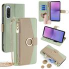 For Sony Xperia 10 V Crossbody Litchi Texture Leather Phone Case(Green) - 1