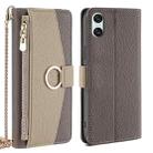 For Sony Xperia 10 VI Crossbody Litchi Texture Leather Phone Case(Grey) - 1