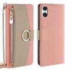 For Sony Xperia 10 VI Crossbody Litchi Texture Leather Phone Case(Pink) - 1