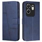 For Infinix Zero 30 4G Stitching Calf Texture Buckle Leather Phone Case(Blue) - 1