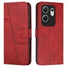 For Infinix Zero 30 4G Stitching Calf Texture Buckle Leather Phone Case(Red) - 1