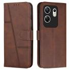 For Infinix Zero 30 4G Stitching Calf Texture Buckle Leather Phone Case(Brown) - 1