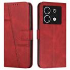 For Infinix Zero 30 5G Stitching Calf Texture Buckle Leather Phone Case(Red) - 1