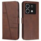 For Infinix Zero 30 5G Stitching Calf Texture Buckle Leather Phone Case(Brown) - 1