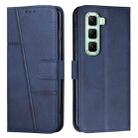 For Infinix Hot 50 5G Stitching Calf Texture Buckle Leather Phone Case(Blue) - 1