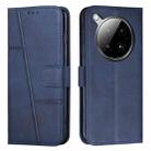 For Infinix Zero 40 4G Stitching Calf Texture Buckle Leather Phone Case(Blue) - 1