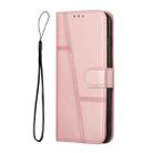 For Infinix Hot 50 Pro+ 4G Stitching Calf Texture Buckle Leather Phone Case(Pink) - 2
