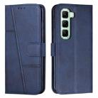 For Infinix Hot 50 Pro+ 4G Stitching Calf Texture Buckle Leather Phone Case(Blue) - 1