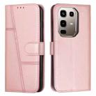 For Infinix Note 50 4G / 50 Pro 4G Stitching Calf Texture Buckle Leather Phone Case(Pink) - 1