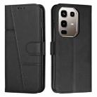 For Infinix Note 50 4G / 50 Pro 4G Stitching Calf Texture Buckle Leather Phone Case(Black) - 1
