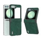 For Samsung Galaxy Z Flip5 ABEEL Three-stage PU Leather Black Edge Phone Case(Green) - 1