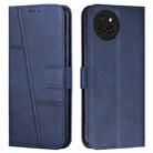 For itel S23 Stitching Calf Texture Buckle Leather Phone Case(Blue) - 1