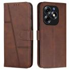 For itel S23+ Stitching Calf Texture Buckle Leather Phone Case(Brown) - 1