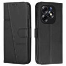 For itel S23+ Stitching Calf Texture Buckle Leather Phone Case(Black) - 1