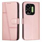 For itel P55 5G Stitching Calf Texture Buckle Leather Phone Case(Pink) - 1