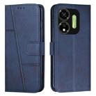 For itel P55 5G Stitching Calf Texture Buckle Leather Phone Case(Blue) - 1