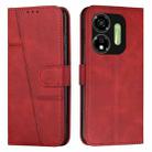 For itel P55 5G Stitching Calf Texture Buckle Leather Phone Case(Red) - 1