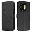 For itel P55 5G Stitching Calf Texture Buckle Leather Phone Case(Black) - 1