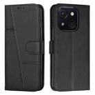For itel A50C Stitching Calf Texture Buckle Leather Phone Case(Black) - 1