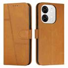 For itel A80 Stitching Calf Texture Buckle Leather Phone Case(Yellow) - 1