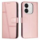 For itel A80 Stitching Calf Texture Buckle Leather Phone Case(Pink) - 1