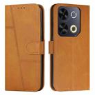 For itel P65 Stitching Calf Texture Buckle Leather Phone Case(Yellow) - 1