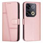 For itel P65 Stitching Calf Texture Buckle Leather Phone Case(Pink) - 1