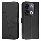 For itel P65 Stitching Calf Texture Buckle Leather Phone Case(Black) - 1