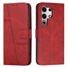 For itel S25 Ultra Stitching Calf Texture Buckle Leather Phone Case(Red) - 1