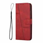 For itel S25 Ultra Stitching Calf Texture Buckle Leather Phone Case(Red) - 2