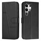 For itel S25 Ultra Stitching Calf Texture Buckle Leather Phone Case(Black) - 1