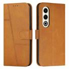 For itel S25 Stitching Calf Texture Buckle Leather Phone Case(Yellow) - 1