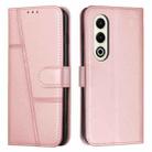 For itel S25 Stitching Calf Texture Buckle Leather Phone Case(Pink) - 1