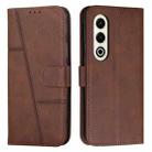 For itel S25 Stitching Calf Texture Buckle Leather Phone Case(Brown) - 1