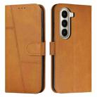 For itel A95 5G Stitching Calf Texture Buckle Leather Phone Case(Yellow) - 1