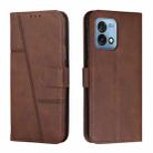 For Motorola Moto G Stylus 4G 2023 Stitching Calf Texture Buckle Leather Phone Case(Brown) - 1